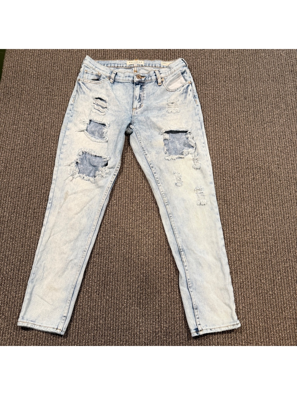 Bullhead Skinny Boyfriend Denim Distressed Ripped Grunge Jeans Size 7